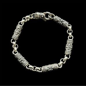 Konstantino Sterling Silver barrel bead rolo link bracelet